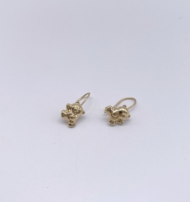 PAIRE DE BOUCLES D'OREILLES en or jaune (750)...