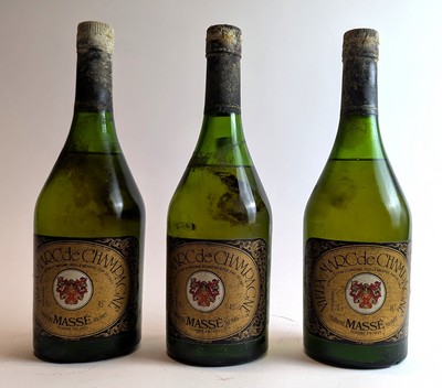 3 Blles VIEUX MARC DE CHAMPAGNE, Maison MASSE,...