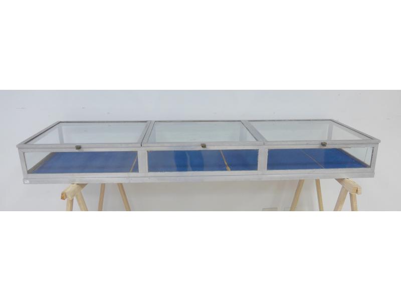 VITRINE PLATE ouvrant par trois portes sur...