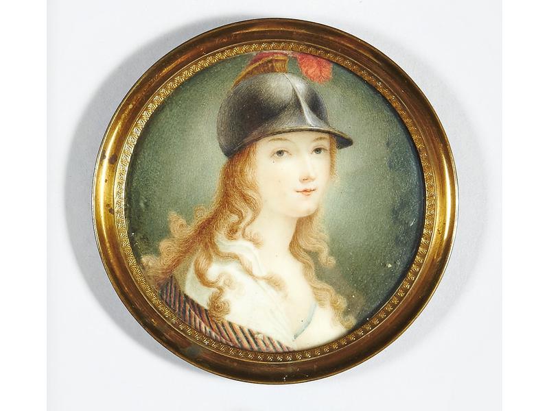 MINIATURE ronde sur ivoire représentant une...
