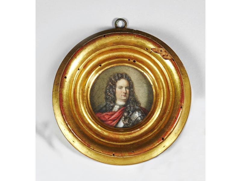 MINIATURE ronde sur ivoire représentant un...