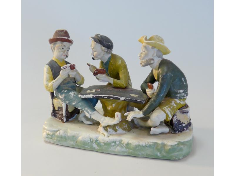 GROUPE en biscuit polychrome figurant des...