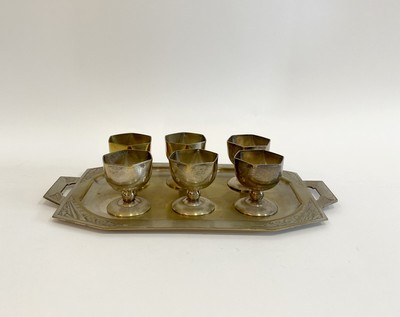 SIX COQUETIERS hexagonaux sur piédouche en...