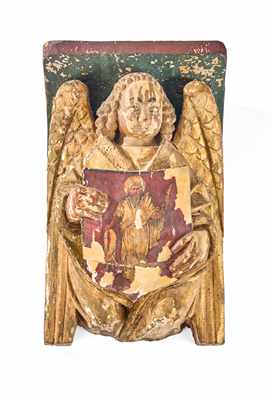 ÉLÉMENT DE RETABLE ou DE CHAIRE à corniche...