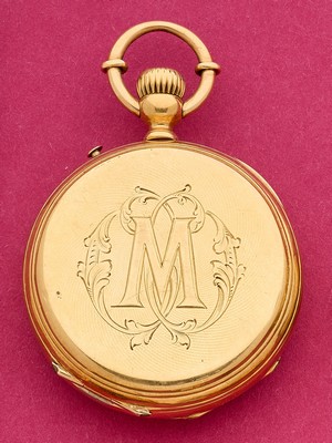 MONTRE DE GOUSSET en or (750), bélière et...