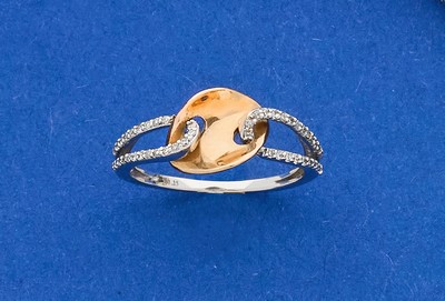 BAGUE lien en or jaune et gris (750), le...