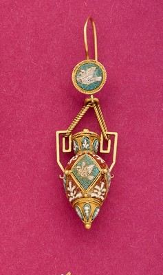 PENDANT D'OREILLE en or (750 ) figurant une...