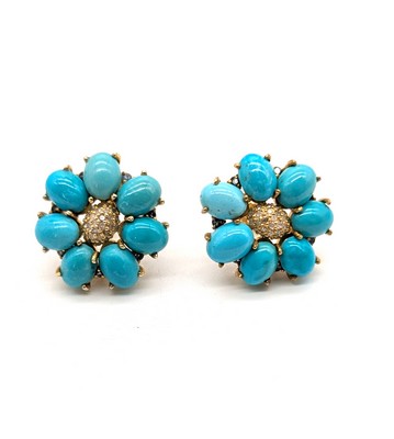 PAIRE DE CLOUS D'OREILLES à clou en or (375)...