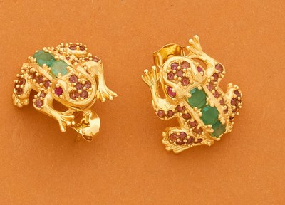 PAIRE DE CLOUS D'OREILLES en vermeil (925)...