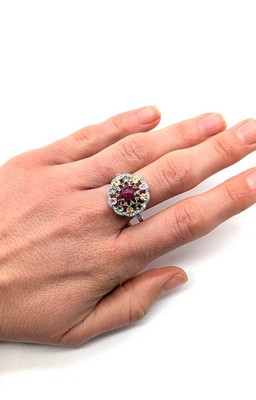 BAGUE en argent (925) à chaton ajouré en...