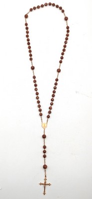 CHAPELET à chaîne et crucifix en or (750)...