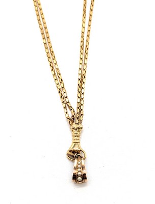 CHAÎNE DE MONTRE en or (750) à double rang...