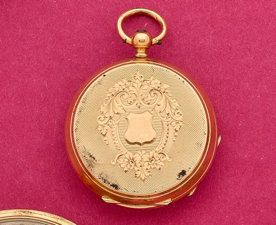 MONTRE DE COL en or (750) à cadran émaillé...