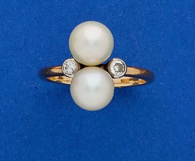 BAGUE VOUS ET MOI en or (750) sertie de deux...