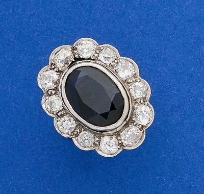 BAGUE MARGUERITE en or gris (750) et platine...