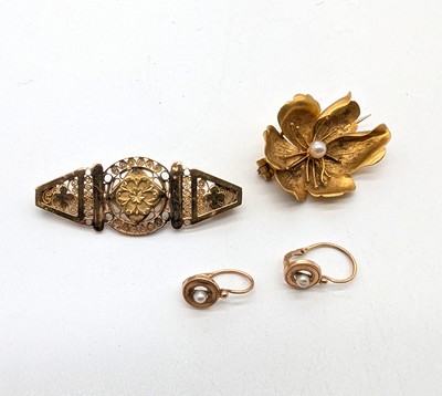 ENSEMBLE DE BIJOUX en or (750), comprenant...