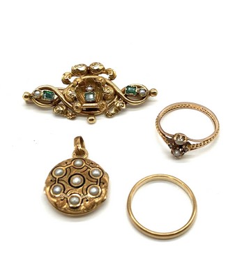 ENSEMBLE DE BIJOUX en or (750), comprenant...