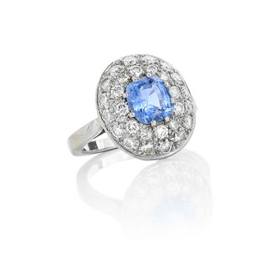 BAGUE marguerite en platine (850) et or gris...