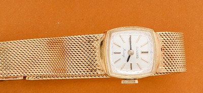 MONTRE bracelet de dame tout or (750), à...