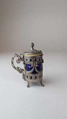 MOUTARDIER cylindrique à une anse, monture...