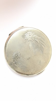 POUDRIER en argent (925) circulaire à boîtier...