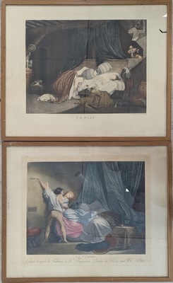 DEUX GRAVURES en couleur :