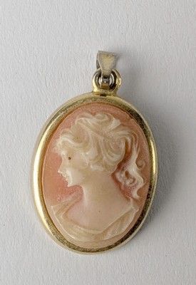 CAMÉE sur coquillage au profil d'une femme,...