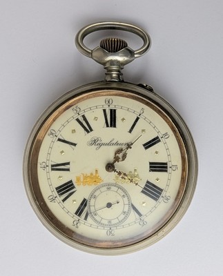 REGULATEUR ou MONTRE DE CHEF DE GARE en métal...