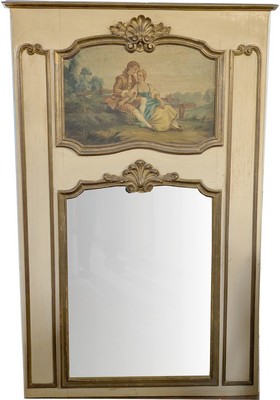 TRUMEAU de boiserie, en bois mouluré, laqué...