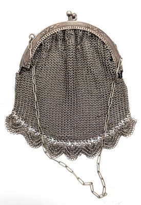 MINAUDIERE ou BOURSE en argent (800) avec...