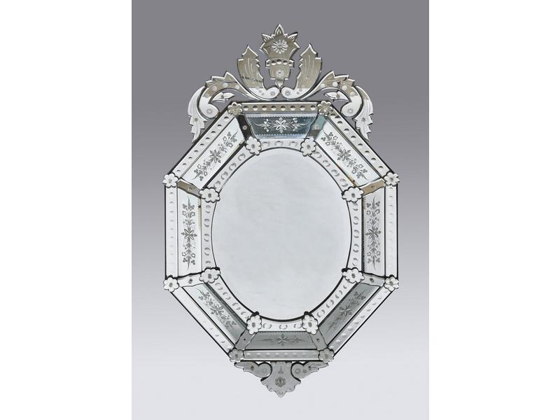 MIROIR dit de Venise octogonal, en glace...