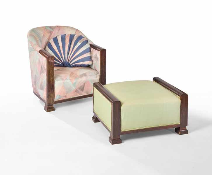 BERGERE de type gondole et son OTTOMAN en...