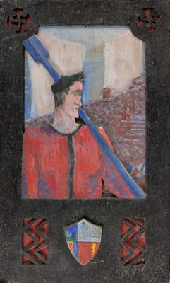 PANNEAU A SUSPENDRE en bois sculpté en relief...