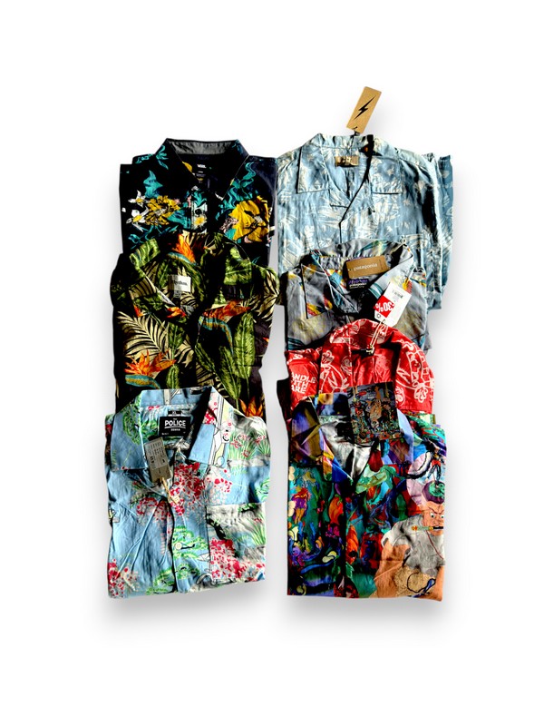 LOT DE SEPT CHEMISES HAWAIIENNES moderne...