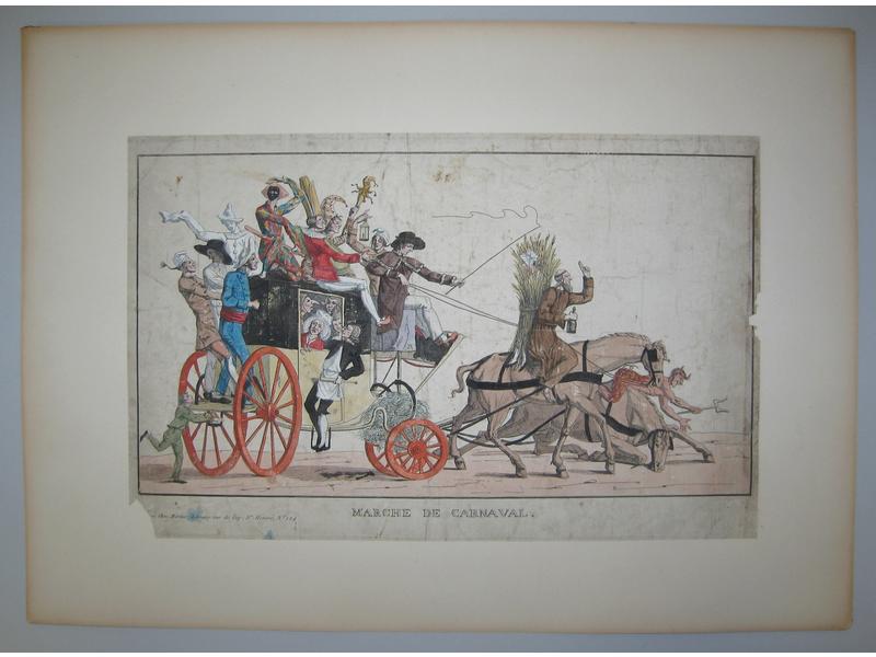 Gravure satirique en couleurs, à Paris, chez...