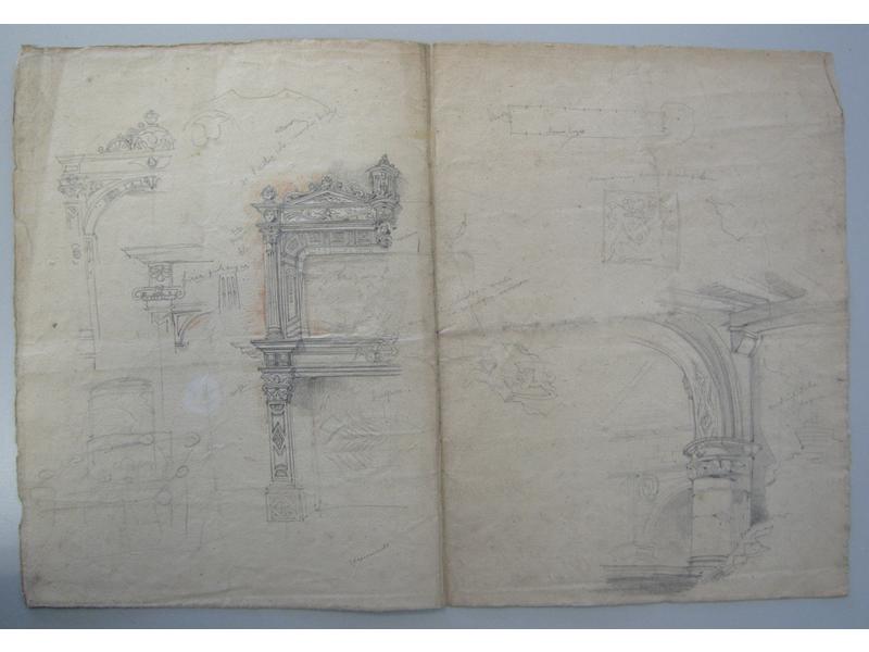 CROQUIS D'ARCHITECTE, fin du XIXe siècle