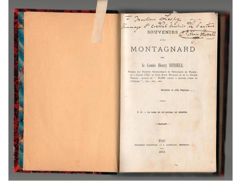 Henry RUSSELL, Souvenirs d'un Montagnard,...