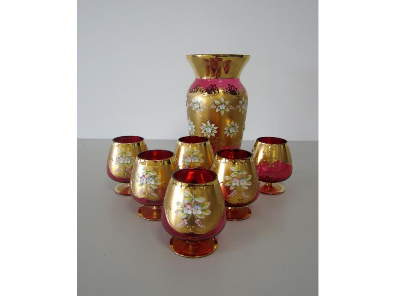 MURANO - SERVICE DE VERRES à liqueur et un...