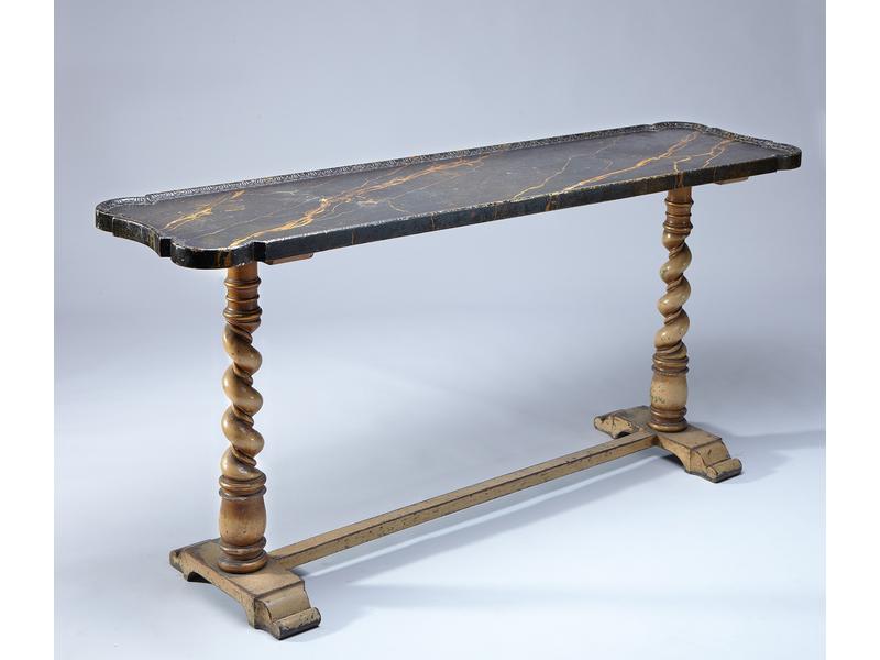 TABLE CONSOLE rectangulaire en bois peint,...