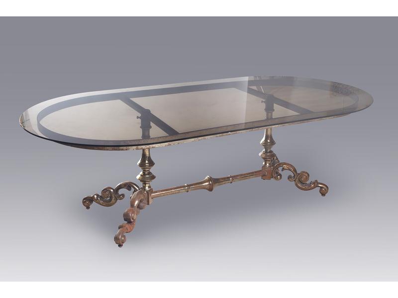 GRANDE TABLE DE SALLE A MANGER ovale à piétement...