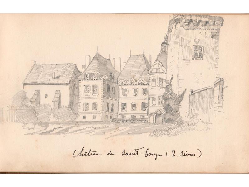 Album en tissu beige, portant la date 1875...