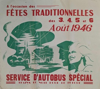 FÊTES DE BAYONNE - 1946, Service d'autobus...