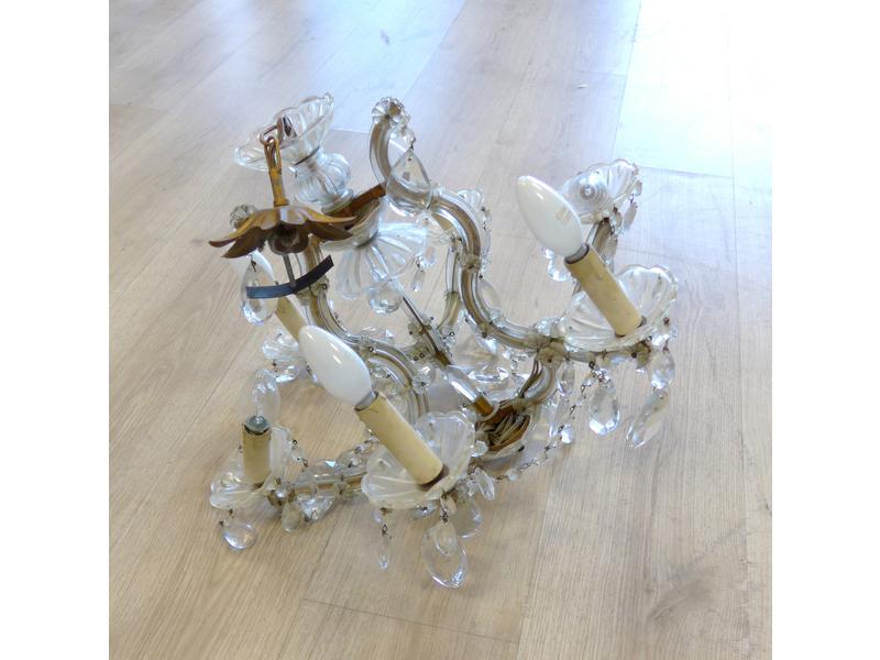 PETIT LUSTRE CAGE à six lumières en verre...