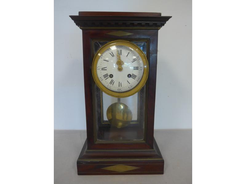 PENDULE CAGE en acajou et placage d'acajou...