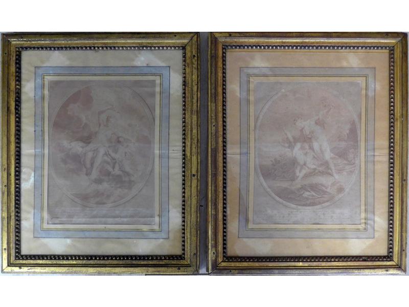 PAIRE DE GRAVURES en couleurs