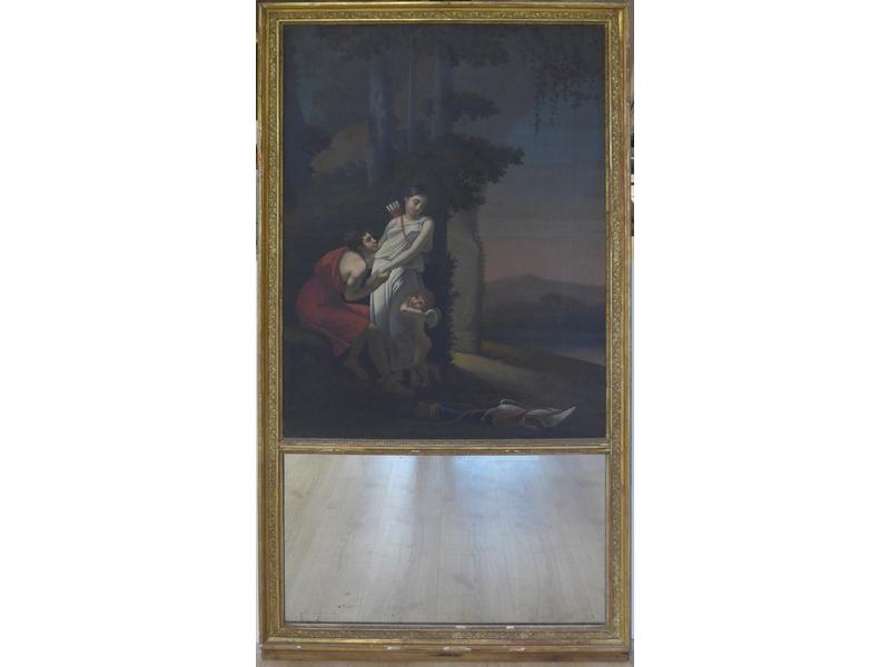 TRUMEAU à décor d'une Scène à l'Antique probablement,...