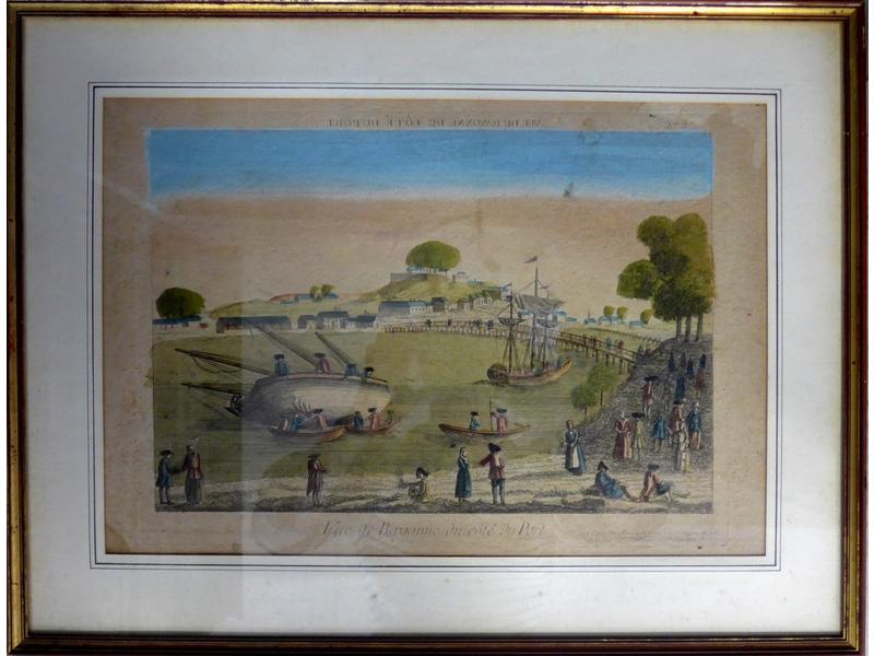 VUE D'OPTIQUE rehaussée d'aquarelle représentant...