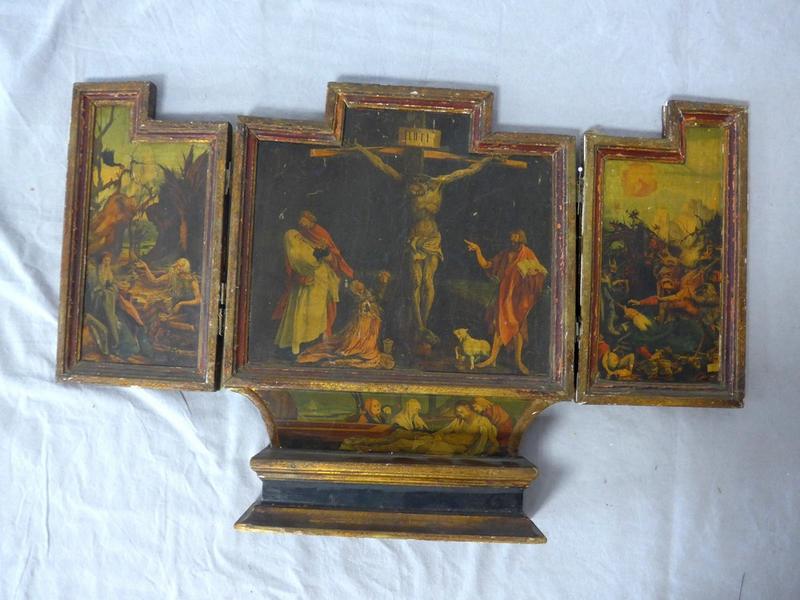 TRIPTYQUE à décor de reproductions dans le...