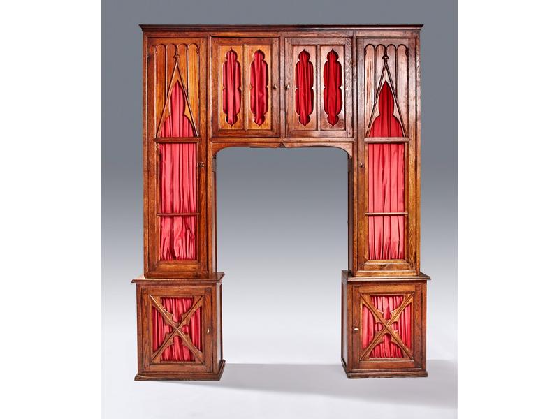 MEUBLE BIBLIOTHÈQUE de boiserie en chêne...