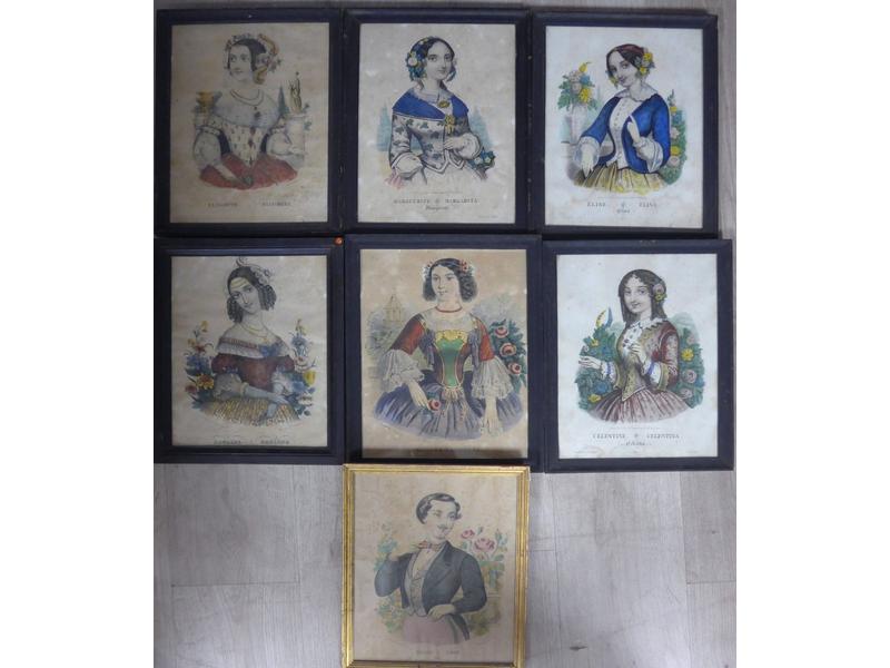 SEPT LITHOGRAPHIES en couleurs représentant...